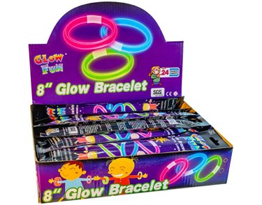 3PK ASST COLOURS GLOW BRACELET 24S