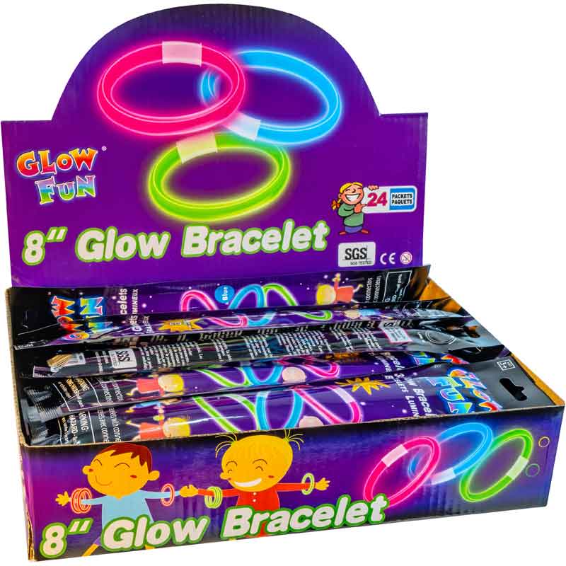 3PK ASST COLOURS GLOW BRACELET 24S