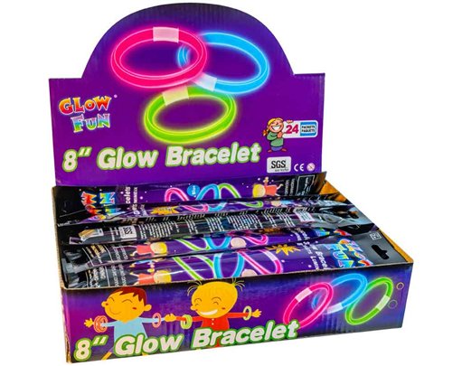 3PK ASST COLOURS GLOW BRACELET 24S
