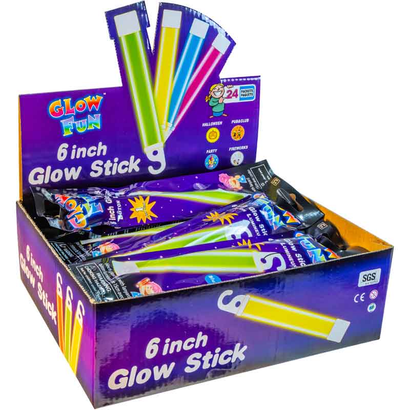 ASST COLOURS GLOW LIGHT STICK 24S