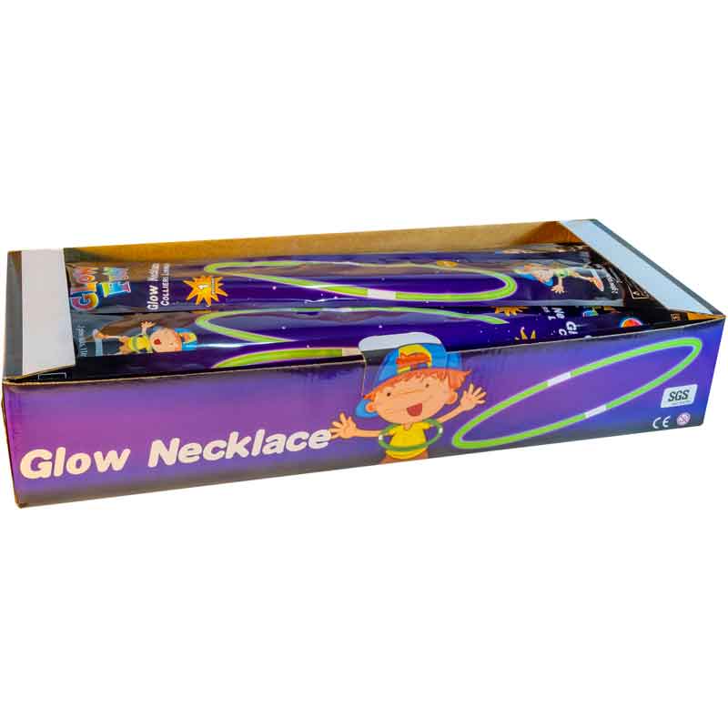 11in ASST COLOURS GLOW NECKLACE 24S
