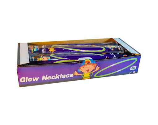 11in ASST COLOURS GLOW NECKLACE 24S