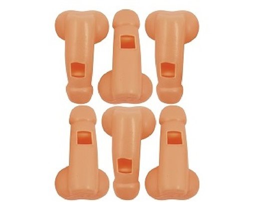 (6) 58MM WILLY WHISTLES