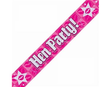 9FT HEN PARTY HOLO BANNER