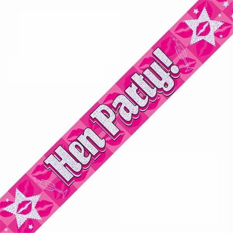 9FT HEN PARTY HOLO BANNER