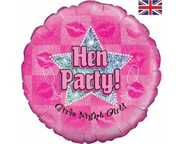 HEN PARTY HOLOGRAPHIC 18IN FOIL BALLOON