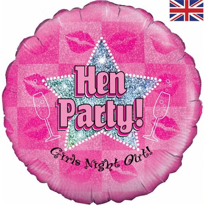 HEN PARTY HOLOGRAPHIC 18IN FOIL BALLOON