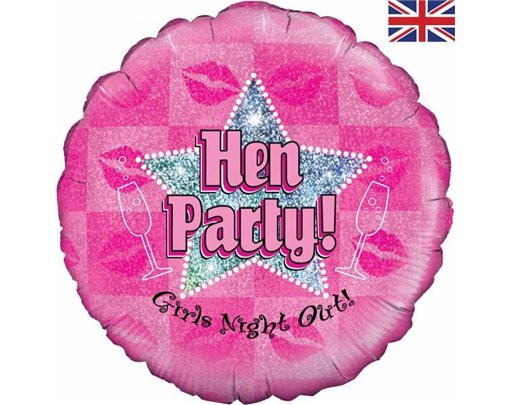 HEN PARTY HOLOGRAPHIC 18IN FOIL BALLOON