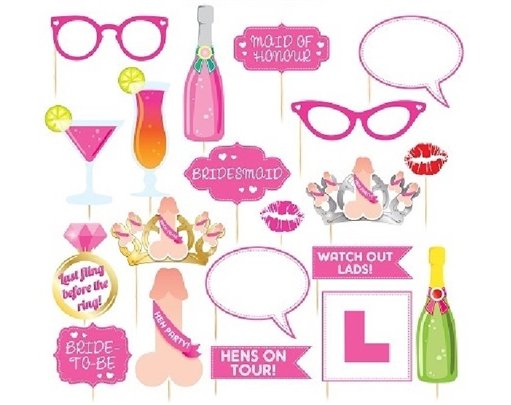 ASST HEN PARTY PHOTO PROPS