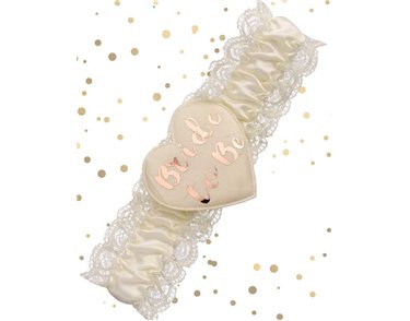 CREAM & GOLD BRIDE TO BE GARTER