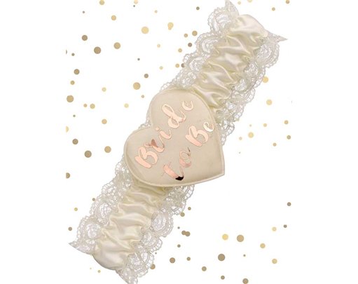 CREAM & GOLD BRIDE TO BE GARTER