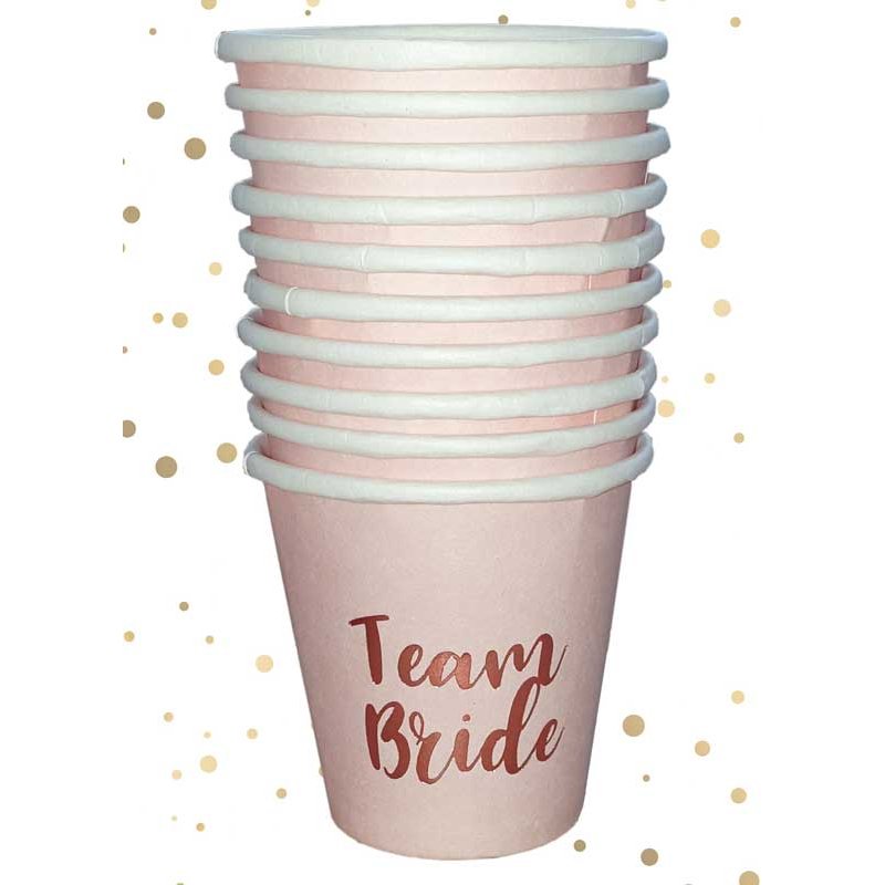 (10) ROSE GOLD TEAM BRIDE DRINKING SHOT CUPS