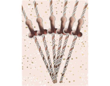 ROSE GOLD WILLY STRAWS