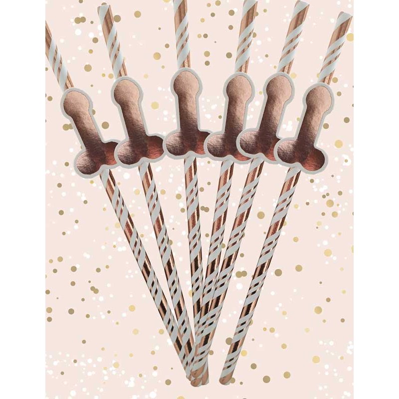 ROSE GOLD WILLY STRAWS