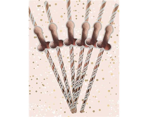 ROSE GOLD WILLY STRAWS