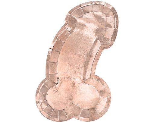 6PK ROSE GOLD WILLY SHAPED PLATES