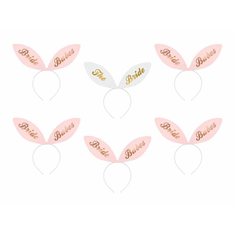 6PK BRIDE SQUAD HEADBANDS
