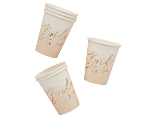 8PK BRIDE TO BE PAPER CUPS