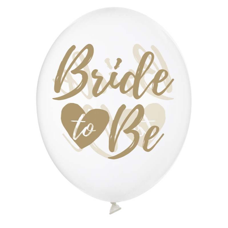 6PK 30cm CRYSTAL CLEAR BRIDE TO BE BALLOONS