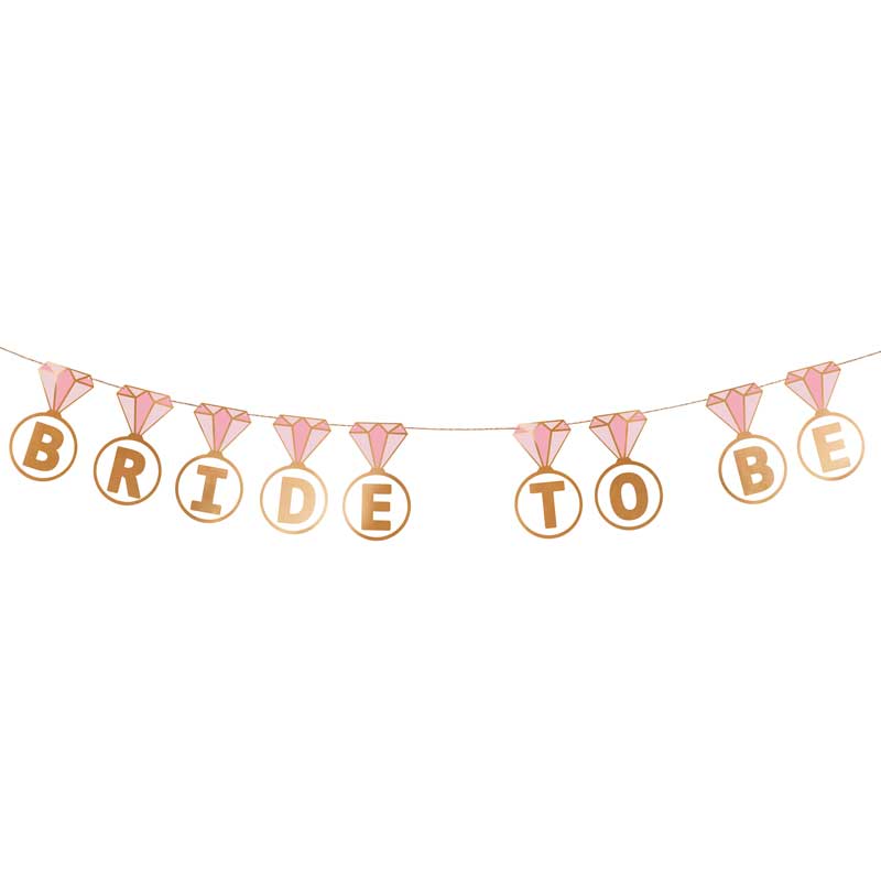 2.5m  'BRIDE TO BE'' RINGS BANNER