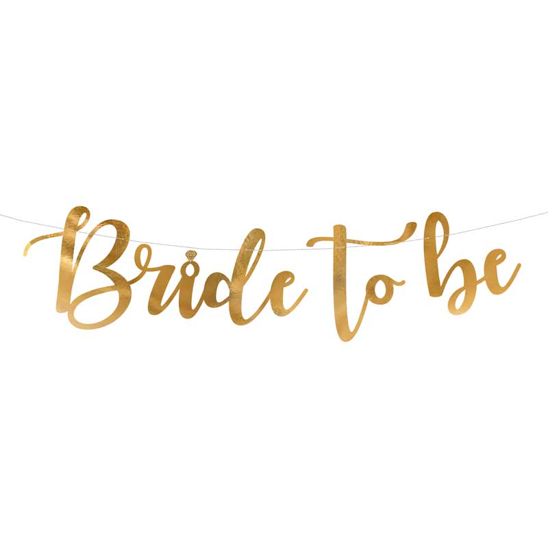 80x19cm GOLD BRIDE TO BE BANNER