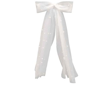 BRIDAL BOW VEIL WITH PEARLS