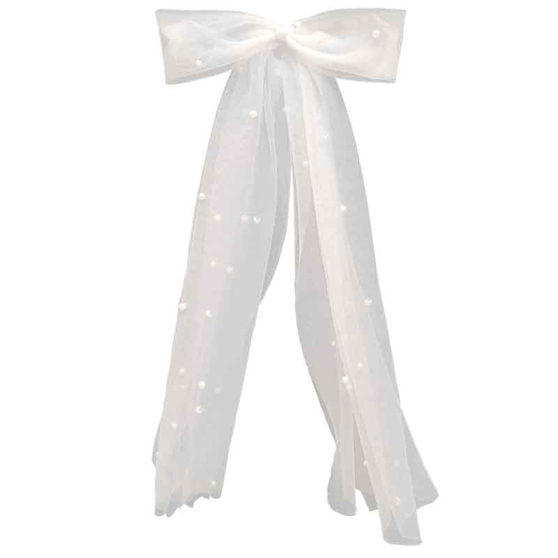 BRIDAL BOW VEIL WITH PEARLS