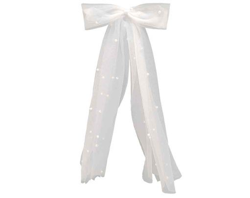 BRIDAL BOW VEIL WITH PEARLS