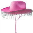 PINK COWBOY HAT WITH DIAMANTE CHAIN
