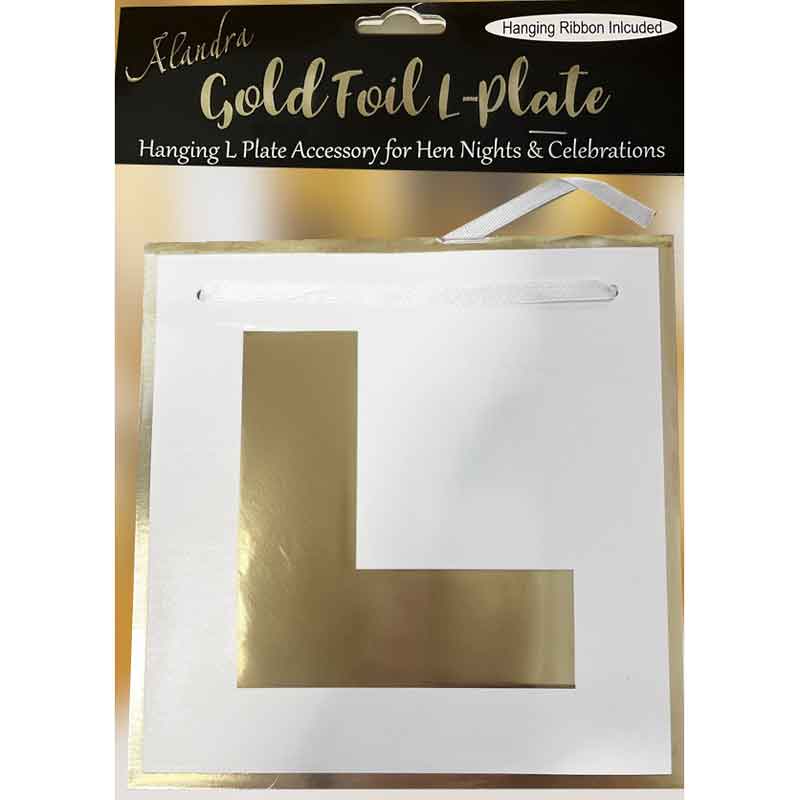 GOLD FOIL L PLATE WIITH RIBBON