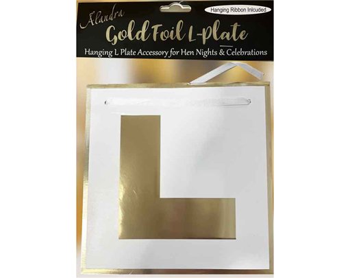 GOLD FOIL L PLATE WIITH RIBBON