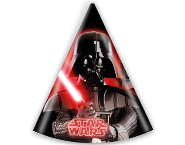 (6) STAR WARS PARTY HATS