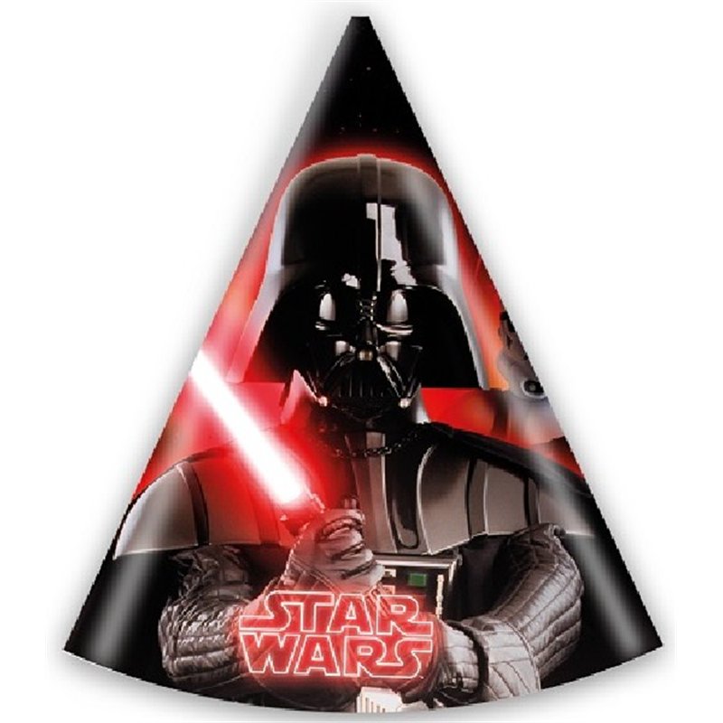(6) STAR WARS PARTY HATS