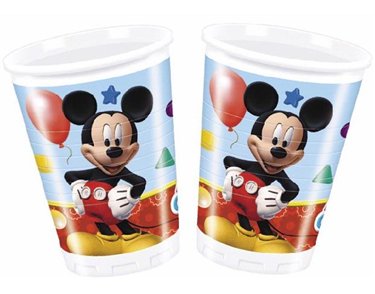(8) 200ML PLAYFUL MICKEY PLASTIC CUPS