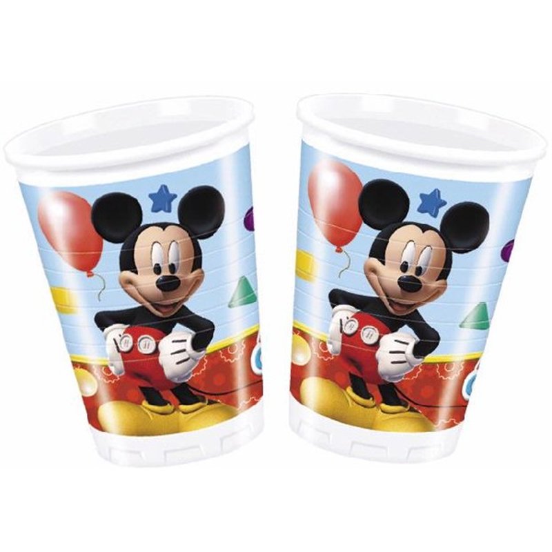 (8) 200ML PLAYFUL MICKEY PLASTIC CUPS