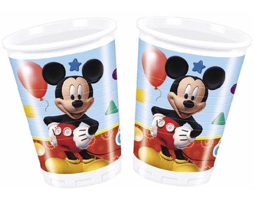 (8) 200ML PLAYFUL MICKEY PLASTIC CUPS