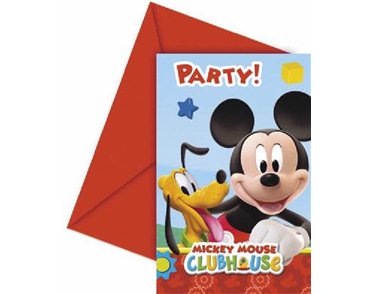 (6) PLAYFUL MICKEY INVITATIONS