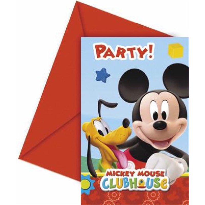 (6) PLAYFUL MICKEY INVITATIONS