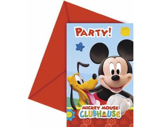 (6) PLAYFUL MICKEY INVITATIONS