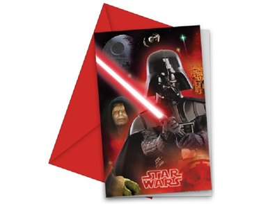 (6) STAR WARS INVITATIONS