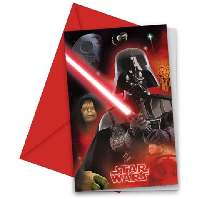 (6) STAR WARS INVITATIONS