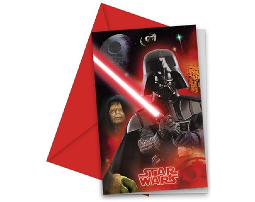 (6) STAR WARS INVITATIONS