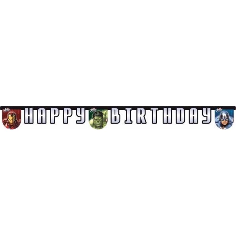 AVENGERS MULTI HEROES HAPPY B/DAY BANNER