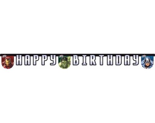 AVENGERS MULTI HEROES HAPPY B/DAY BANNER