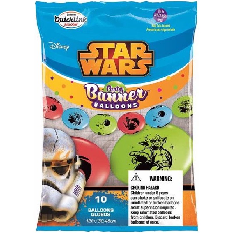 (10) STAR WARS PARTY BANNER BALLOONS