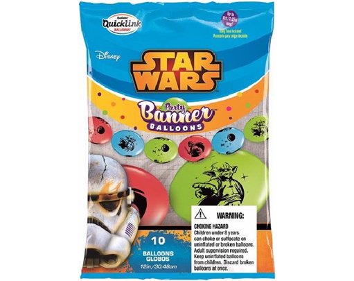 (10) STAR WARS PARTY BANNER BALLOONS