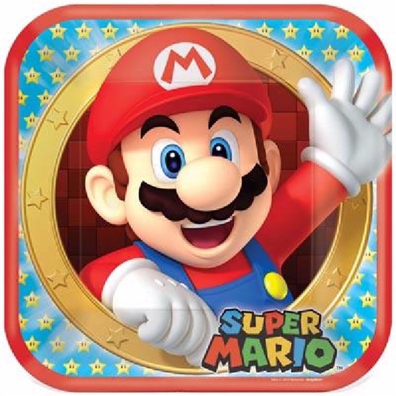 (8) 23CM SUPER MARIO SQ PLATES