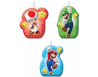 (4) SUPER MARIO B/DAY CANDLES