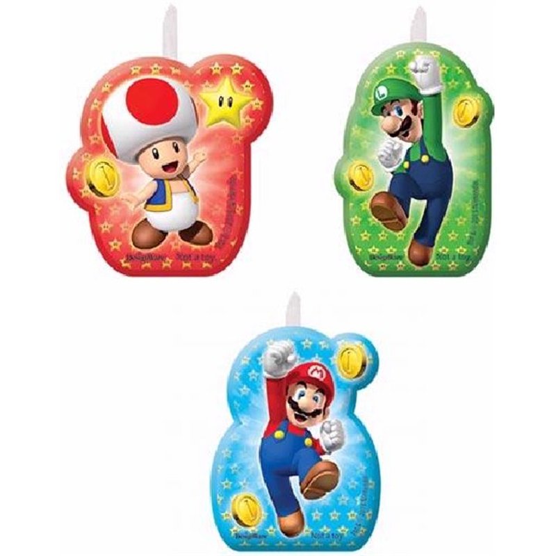 (4) SUPER MARIO B/DAY CANDLES