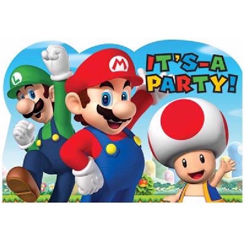(8) SUPER MARIO INVITATIONS
